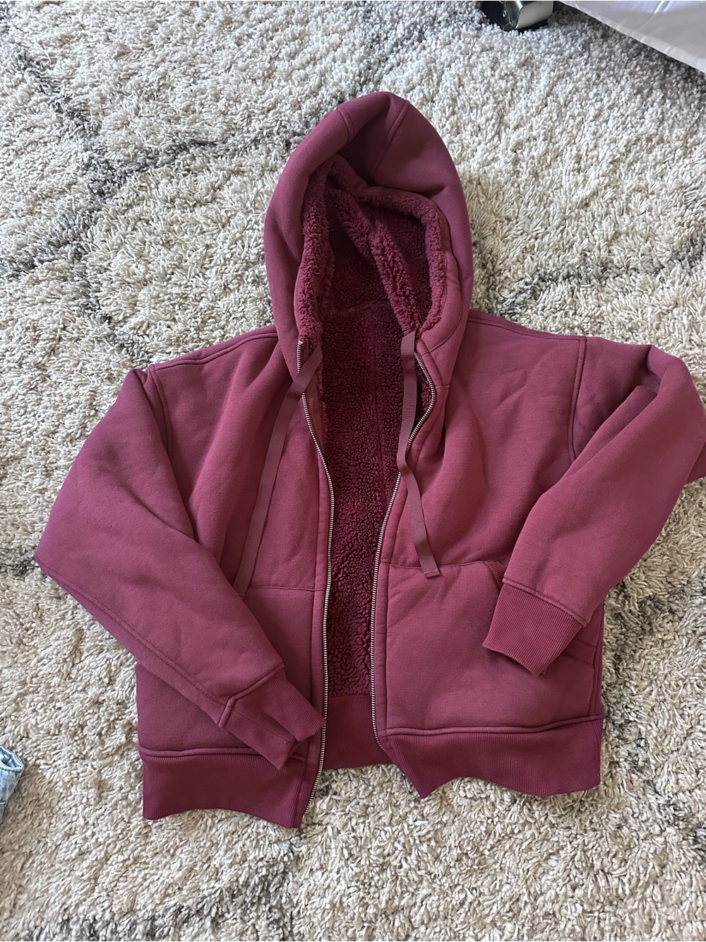 Athleta Women's Rusty Rose Sherpa-Lined Zip Hoodie